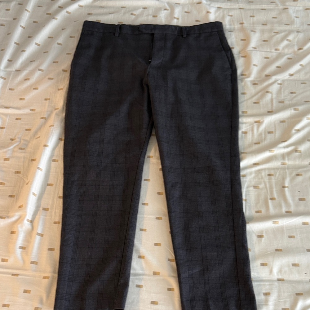Banana Republic Men's Plaid Dress Chinos in Dark Gray